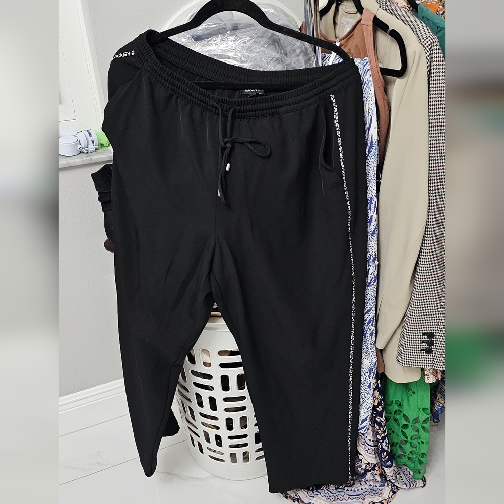 DKNY Black Ribbed Joggers
